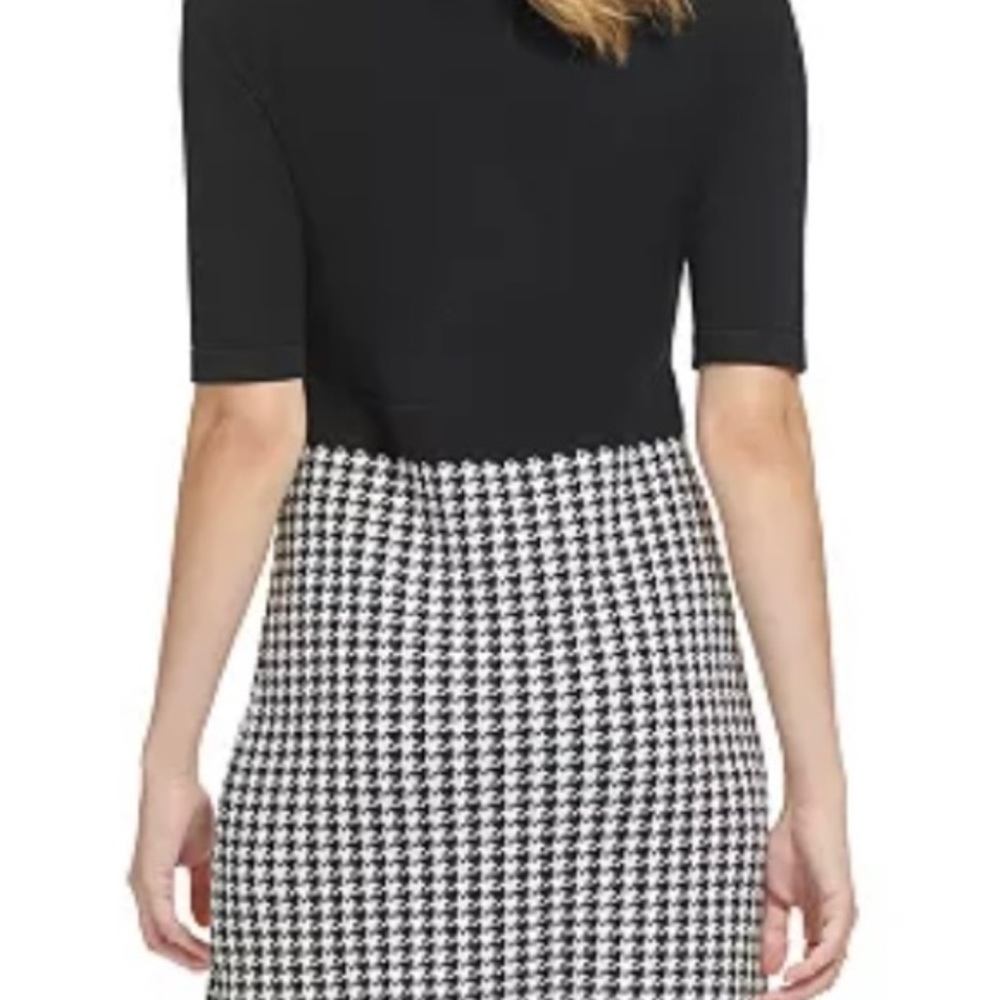 Karl Lagerfeld Paris New: Women's Houndstooth Sweater Dress - Picture 3 of 5